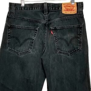 LEVI'S 550 Relaxed Fit Jeans Mens Sz 32 x 30 Black Wash Straight Leg Grunge Rock